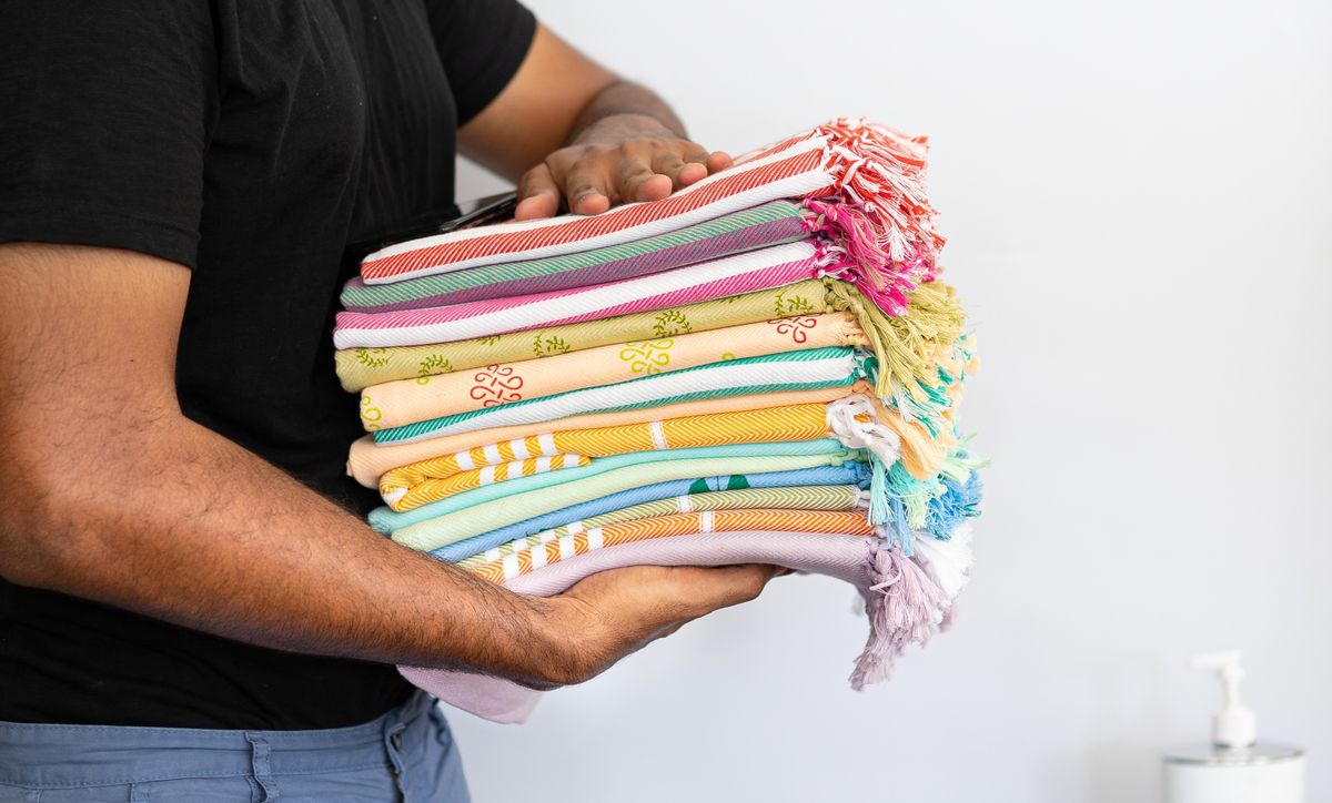 A stack of freshly folded laundry